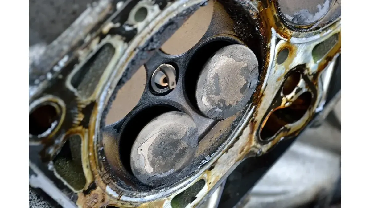 タイミングベルト破損後に曲がった吸気バルブ